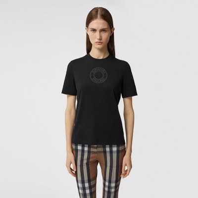 ロゴグラフィック コットンTシャツ (ブラック) - ウィメンズ | Burberry®公式サイト
