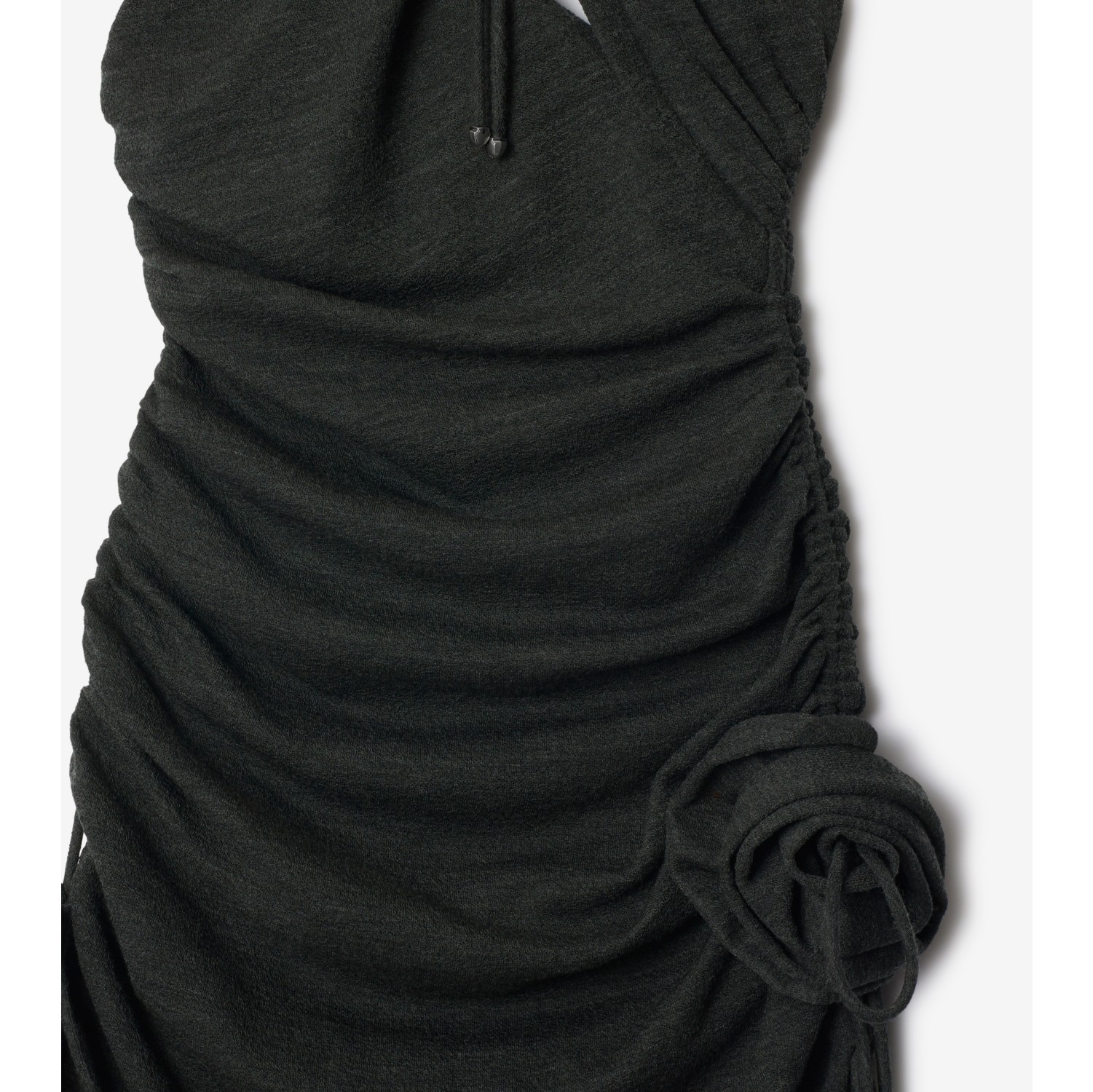 Rose Wool Halterneck Dress in Grey melange Women Burberry® Official