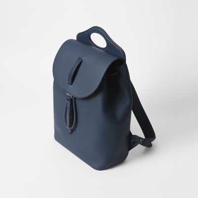 navy leather backpack mens