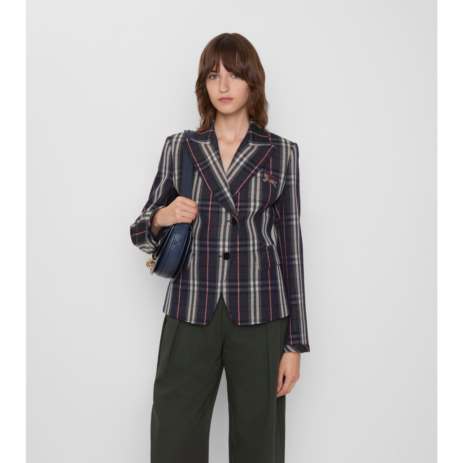 Veste tailleur en laine Check