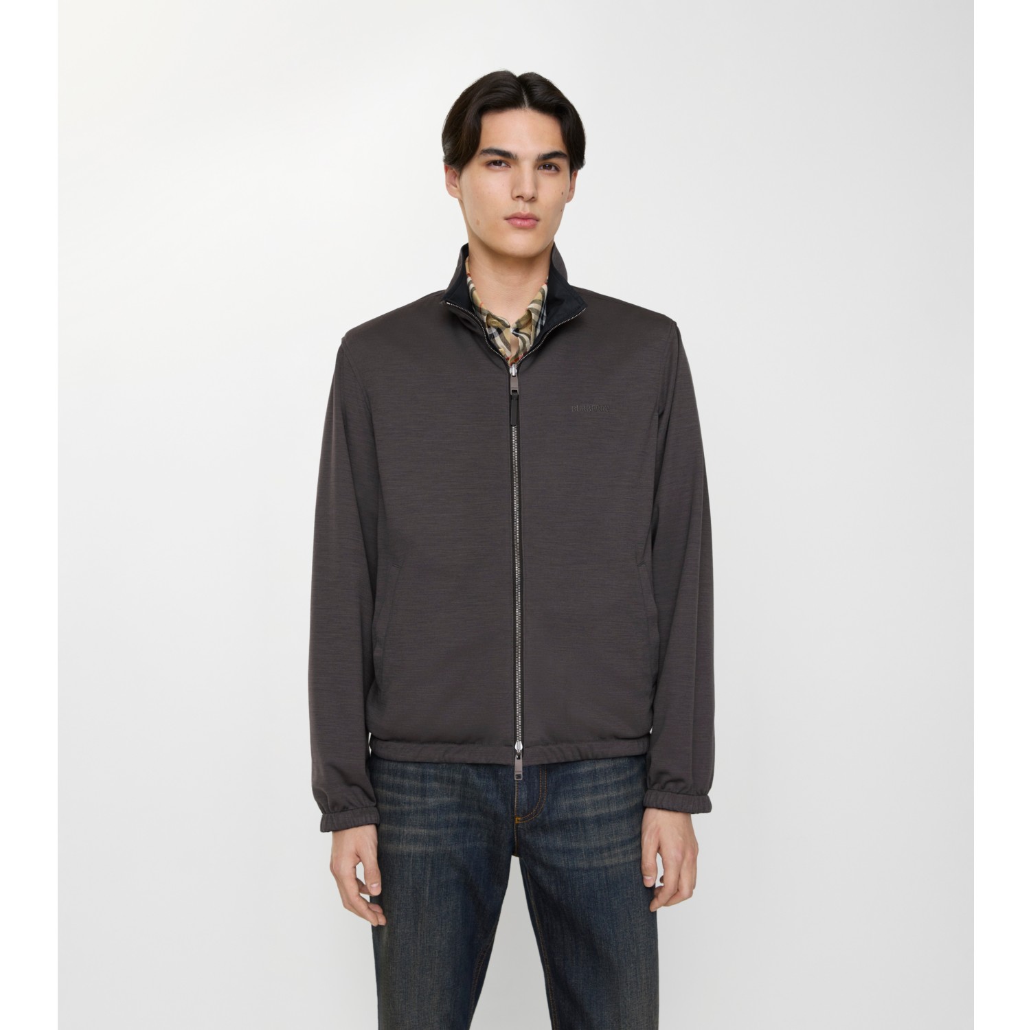 Reversible Cotton Harrington Jacket in Navy - Men | Burberry® Official