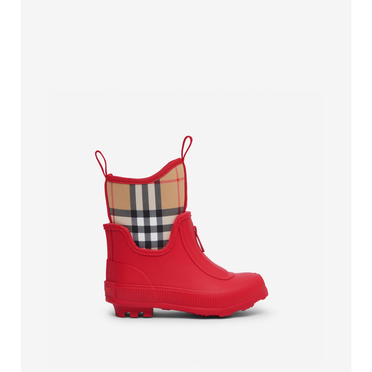 Bottes de pluie en caoutchouc et néoprène Vintage check (Rouge vif) -  Enfant | Site officiel Burberry®