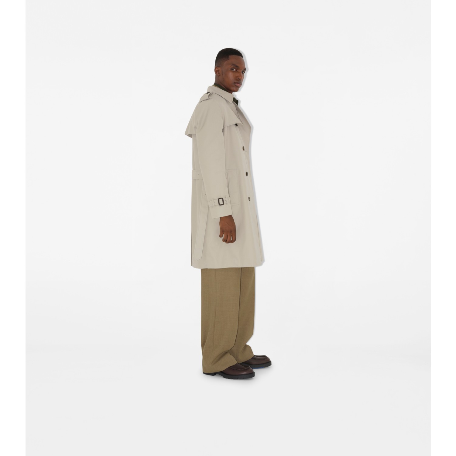 Langer Baumwollmisch-Trenchcoat