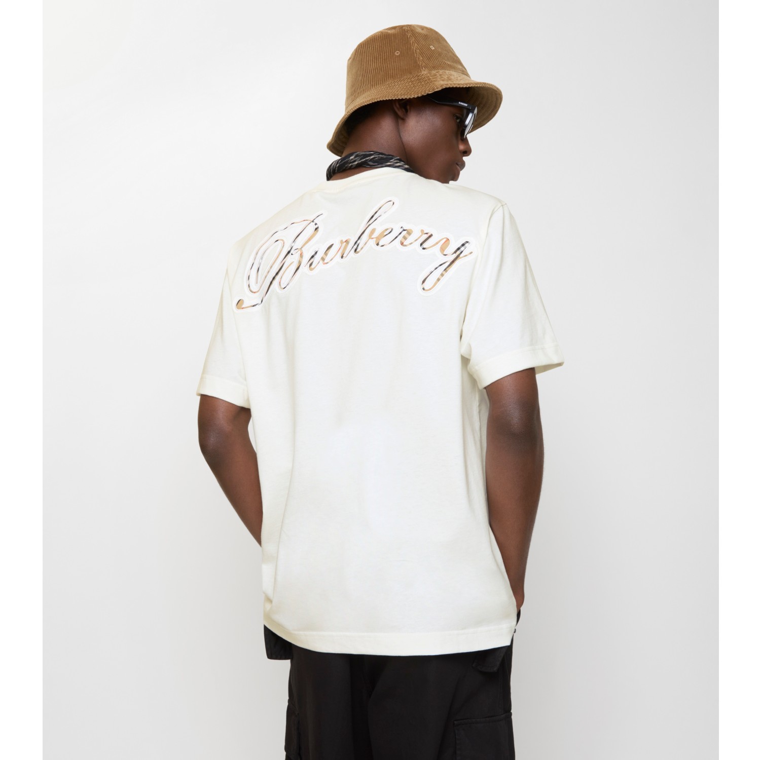 Check Cursive Logo Cotton T-shirt