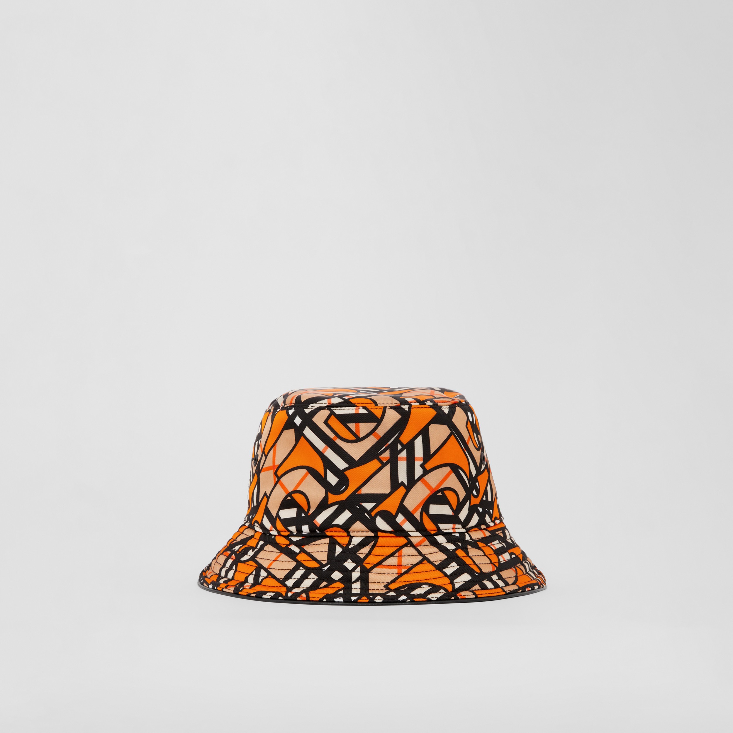 Chapéu Bucket de nylon com estampa de monograma (Laranja) | Burberry® oficial - 1
