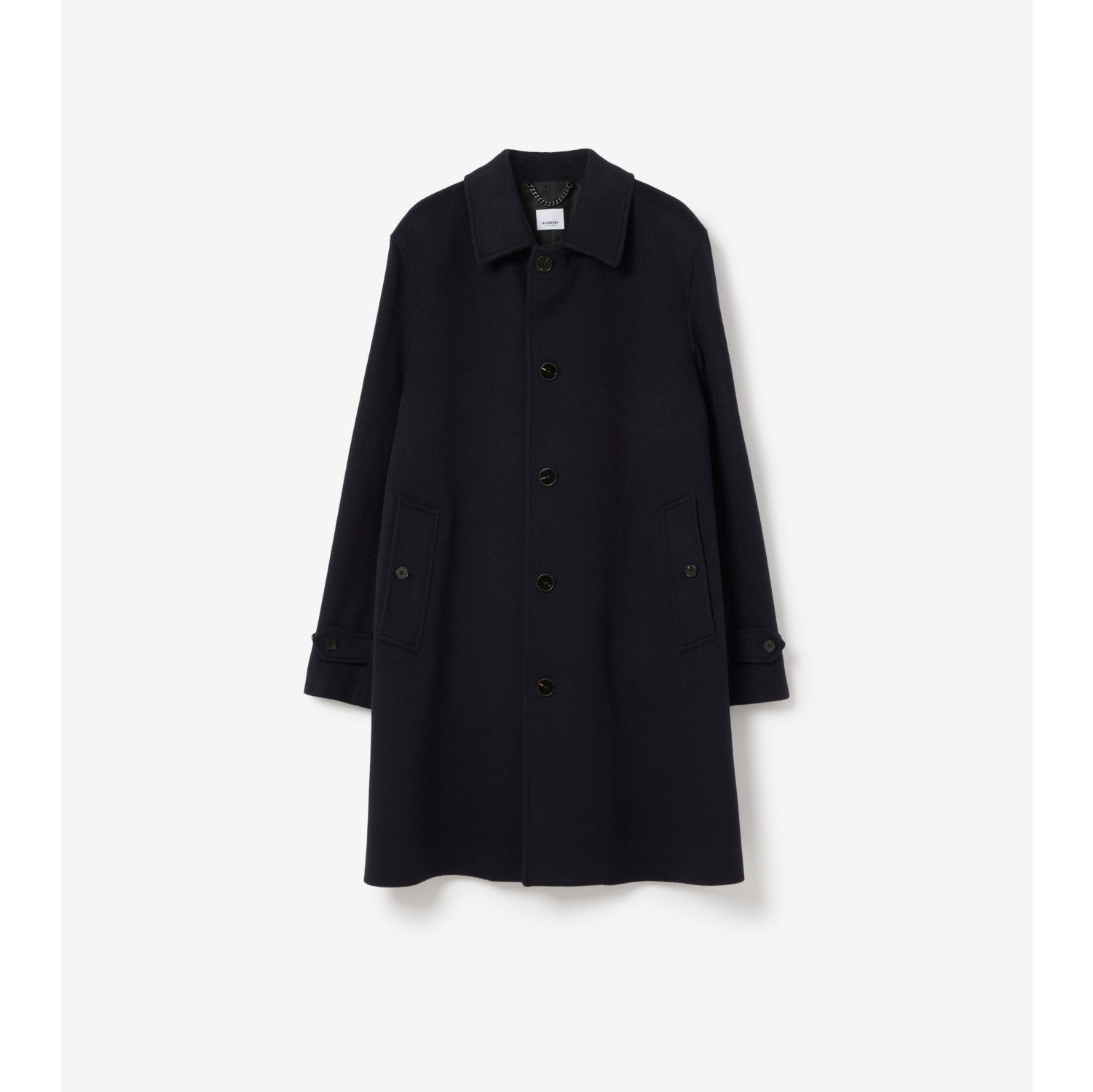 Mid-length Cashmere Blend Paddington Car Coat in Midnight navy