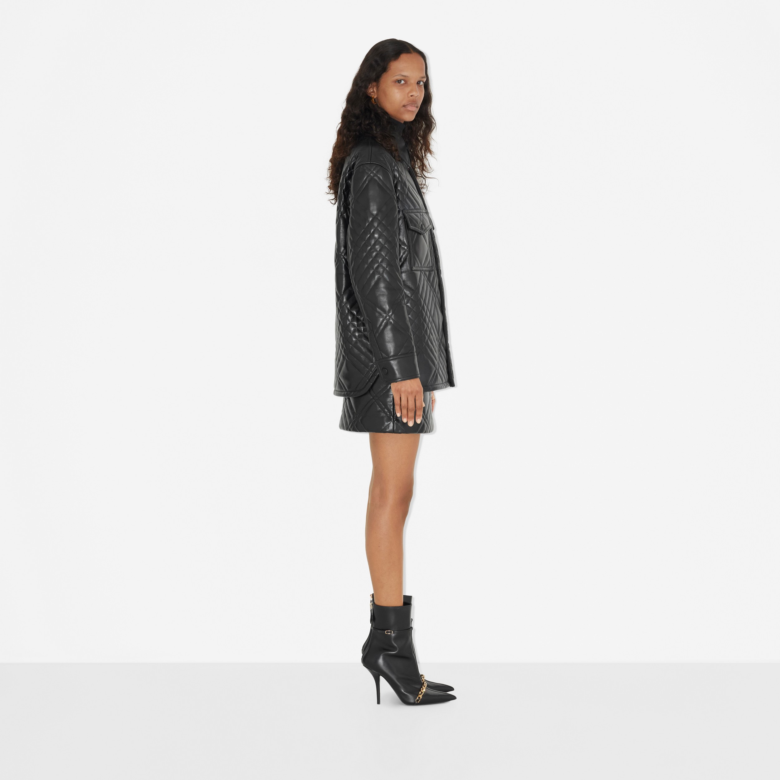 Minifalda en piel acolchada (Negro) - Mujer | Burberry® oficial - 3