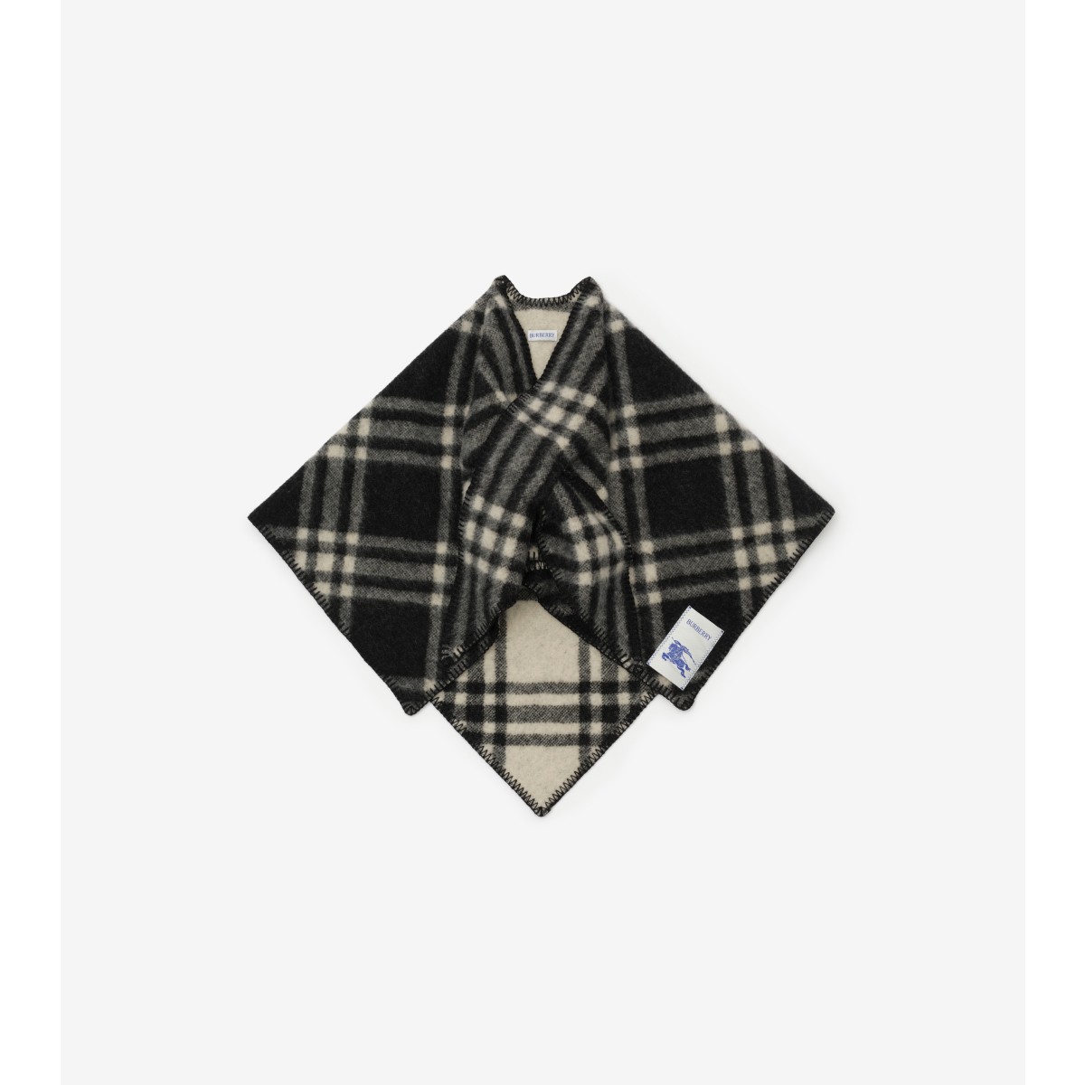  Check Wool Scarf Capelet
