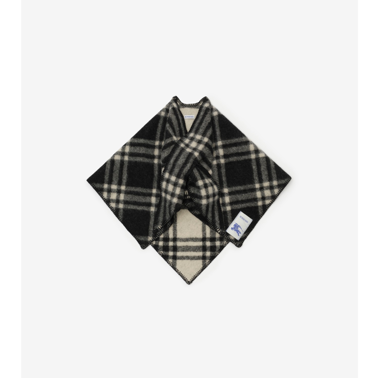 Check Wool Scarf Capelet
