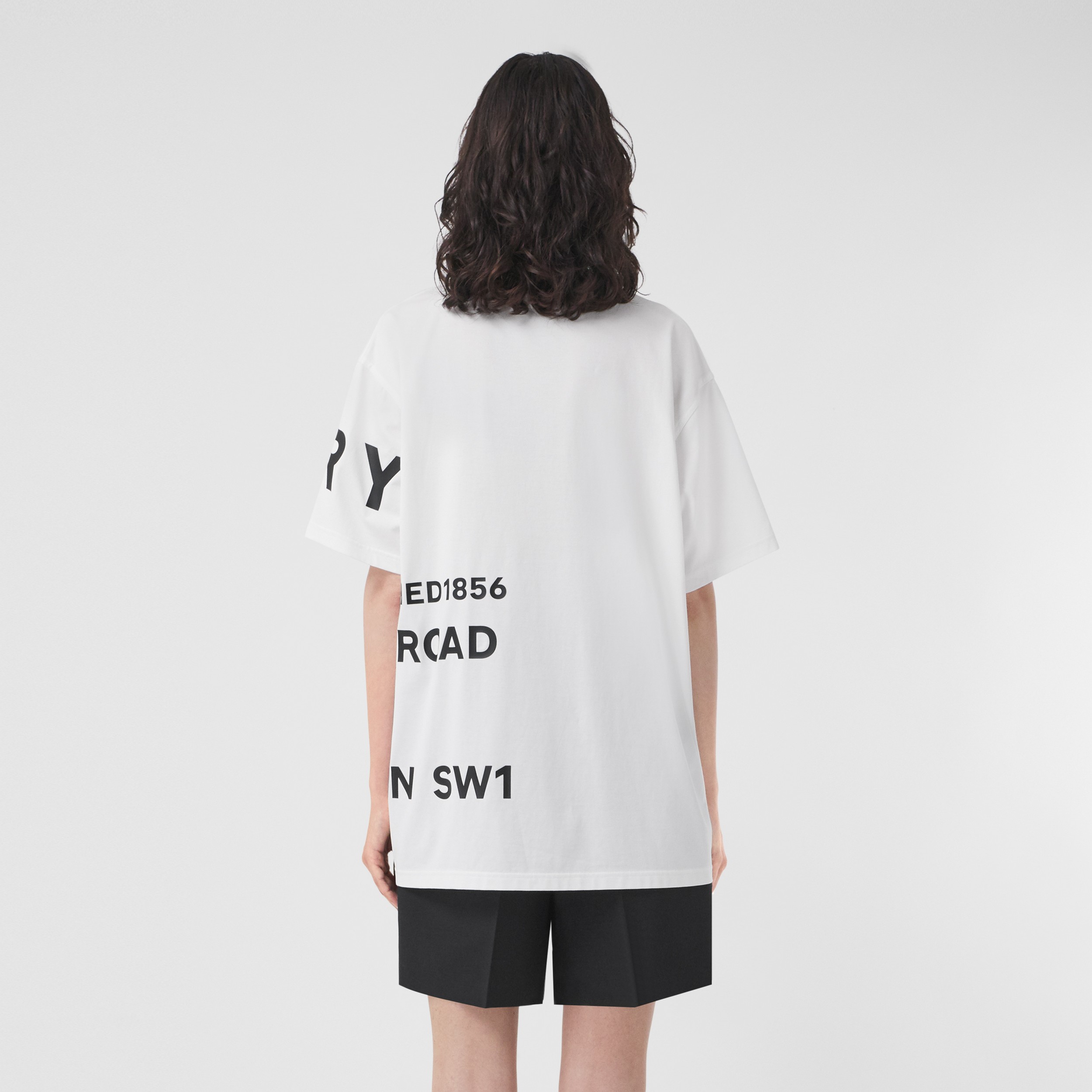 Oversize-T-Shirt aus Baumwolle mit Horseferry-Aufdruck (Weiß) | Burberry® - 3