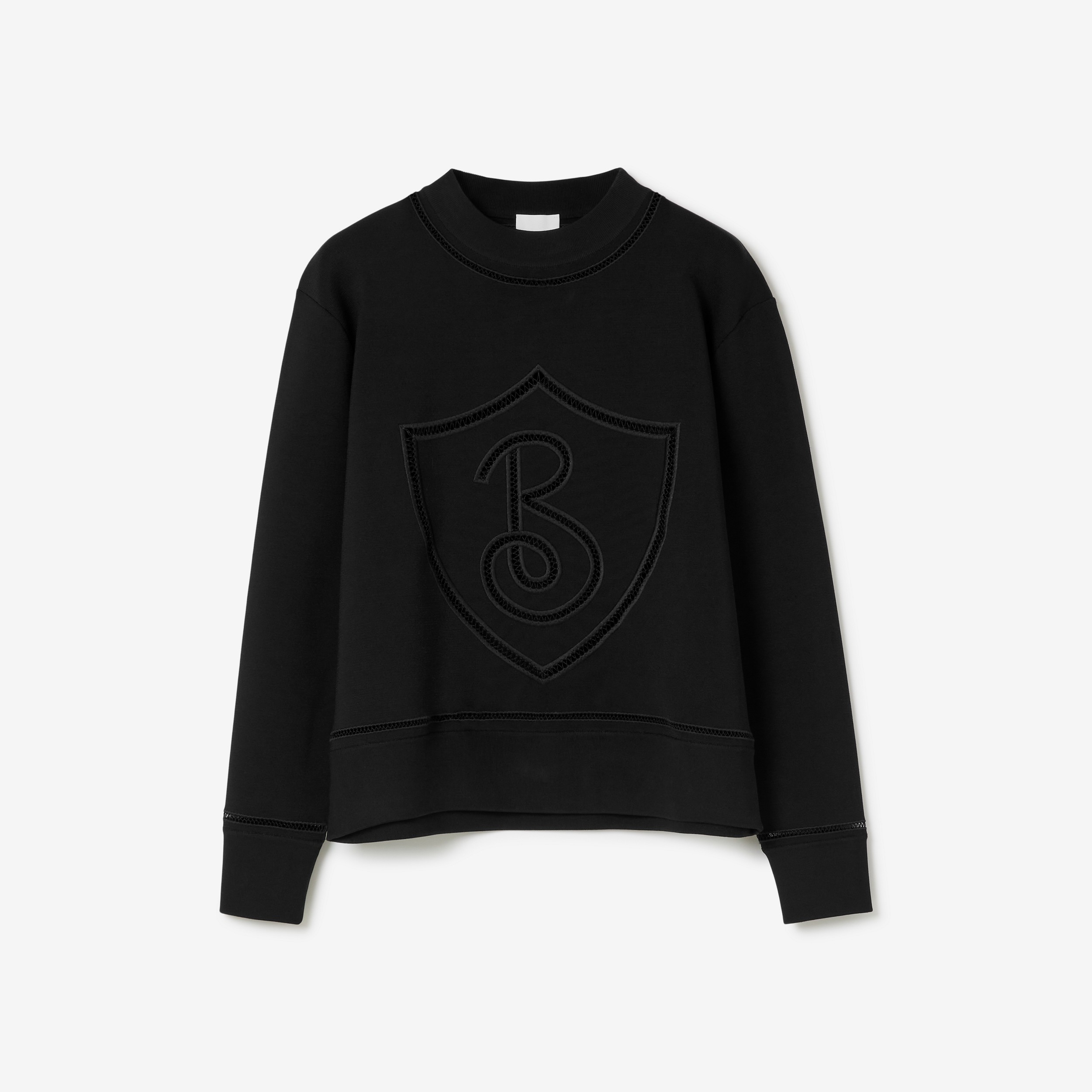 Suéter de viscose com estampa gráfica de letra (Preto) - Mulheres | Burberry® oficial - 1