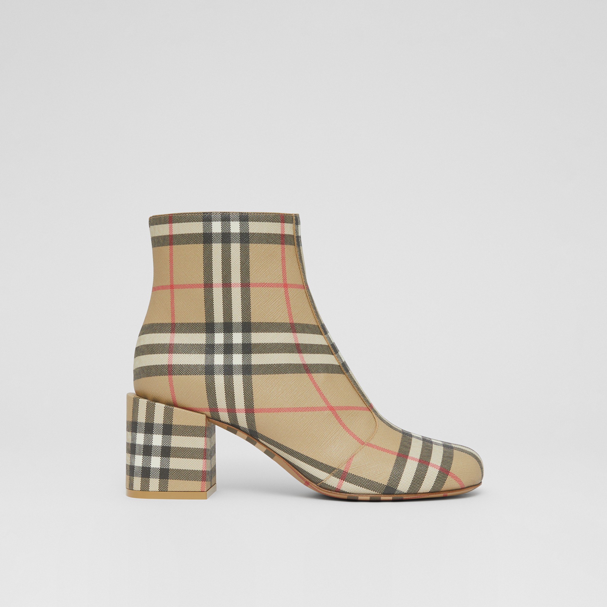 Vintage Check Block-heel Ankle Boots in Archive Beige - Women | Burberry® Official - 1
