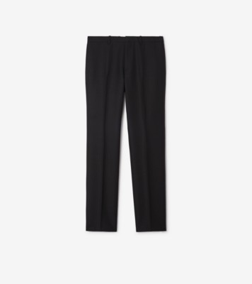 Striped Wool Mohair Tailored Trousers in Black - Men | Burberry® Official