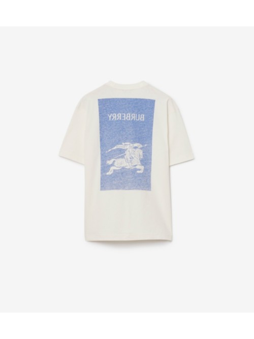 Shop Burberry Ekd Cotton T-shirt In Salt