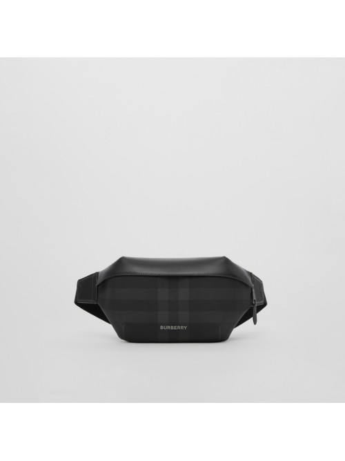 Charcoal Check Cotton Sonny Bum Bag - Men In Black