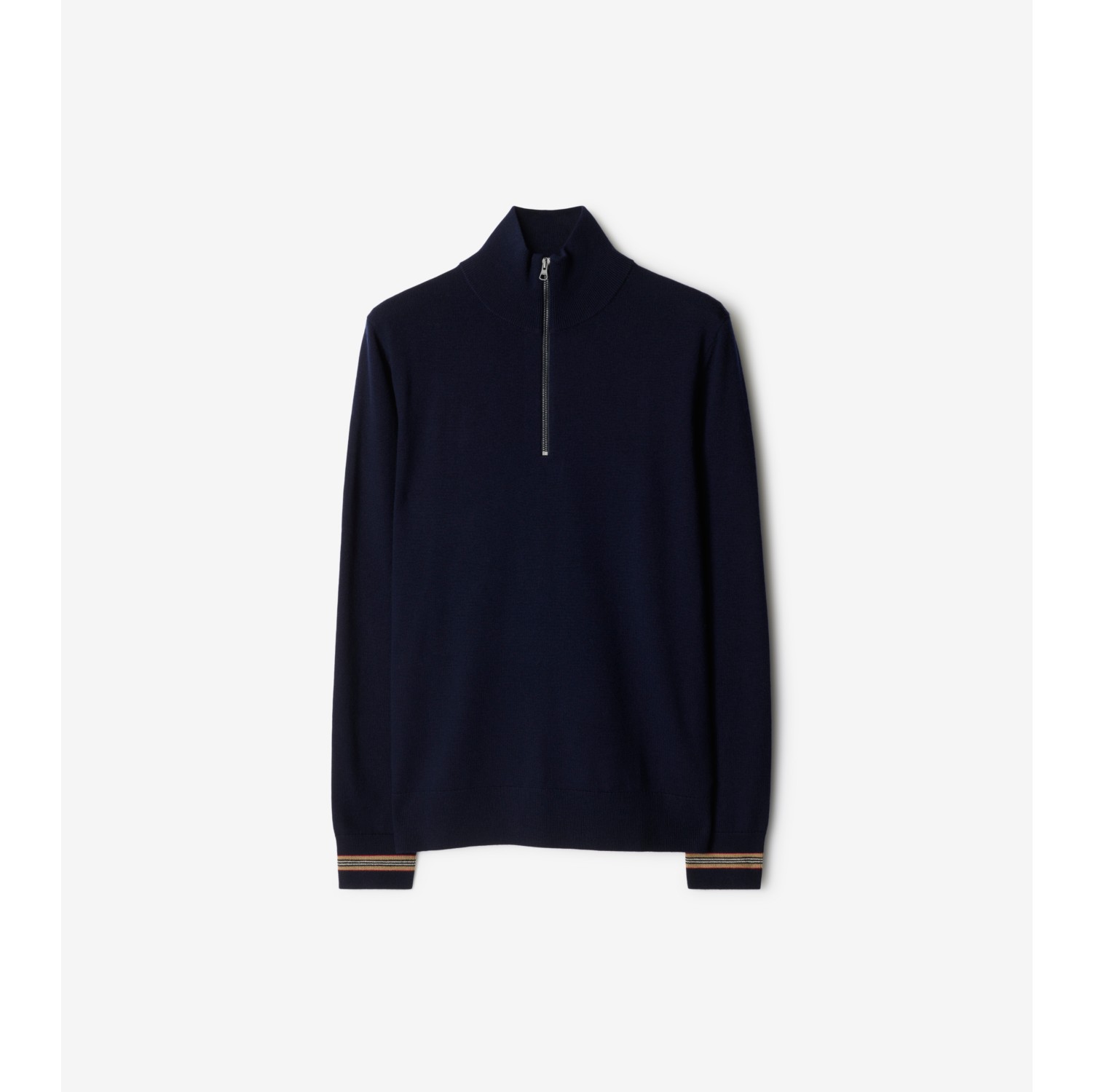 Wool Half-zip Sweater in Navy - Men | Burberry® Official