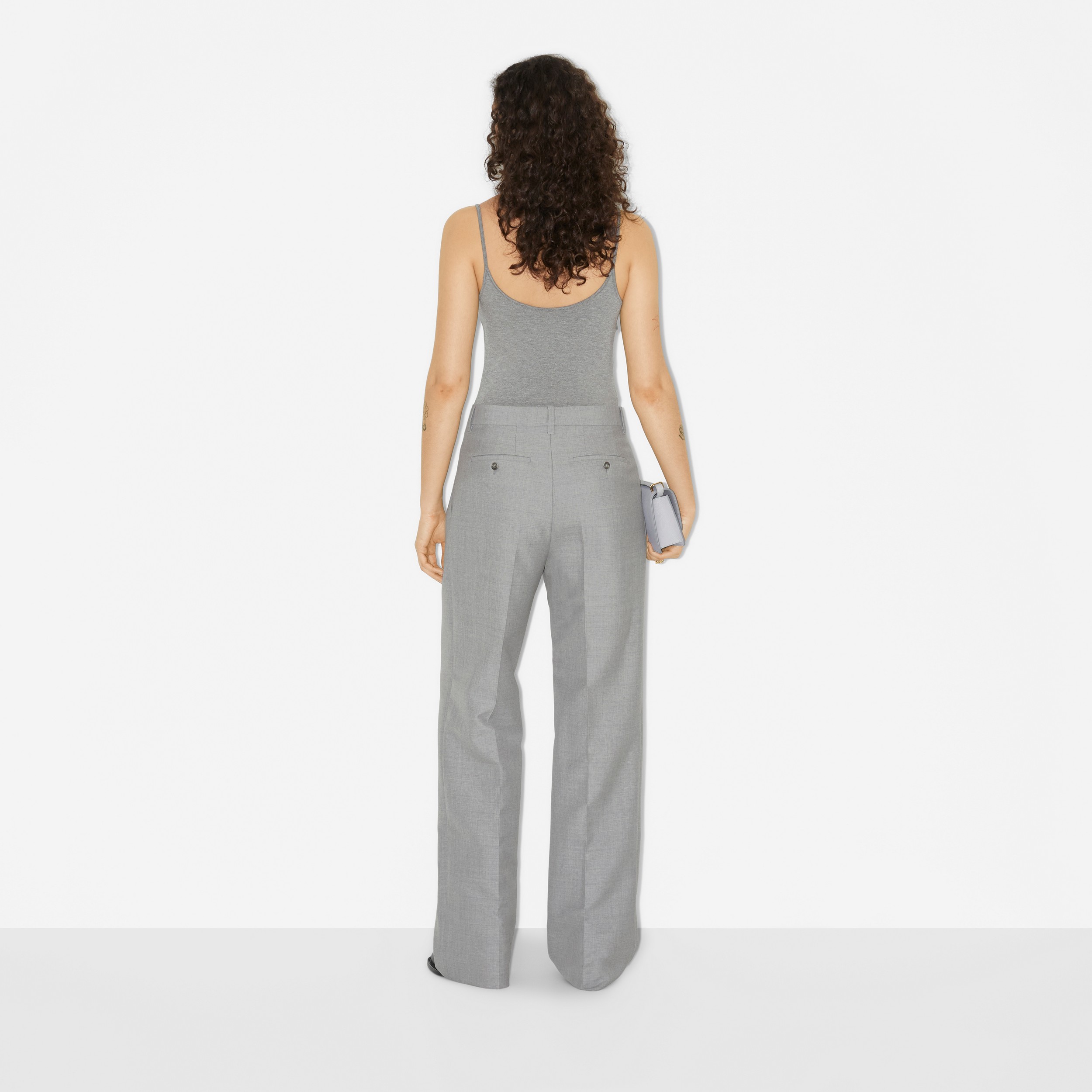 EKD Stretch Jersey Vest in Grey Melange - Women | Burberry® Official - 4
