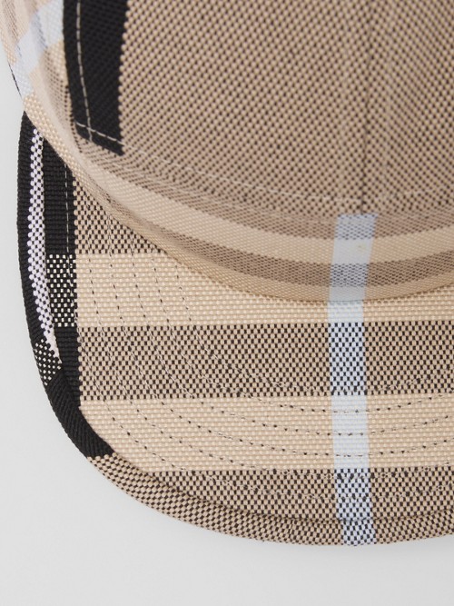 BURBERRY Check Cotton Canvas Jacquard Cap