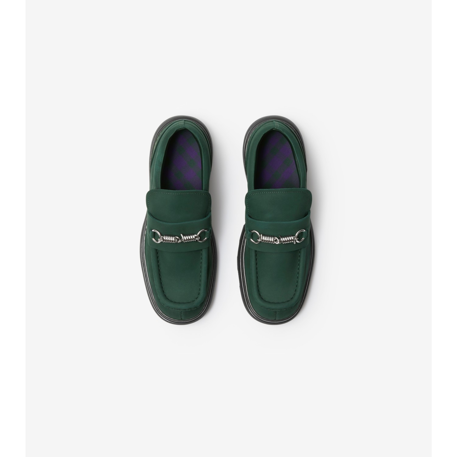 Nubuck Creeper Clamp Loafers in Vine Women Burberry® Official