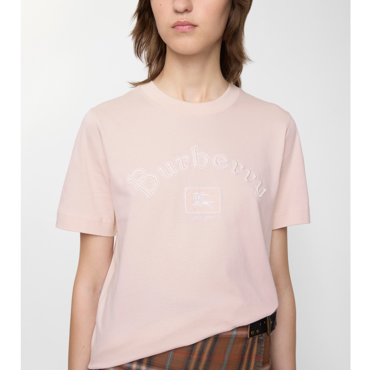 Gothic Logo Cotton T-shirt in Bouquet pink - Women
