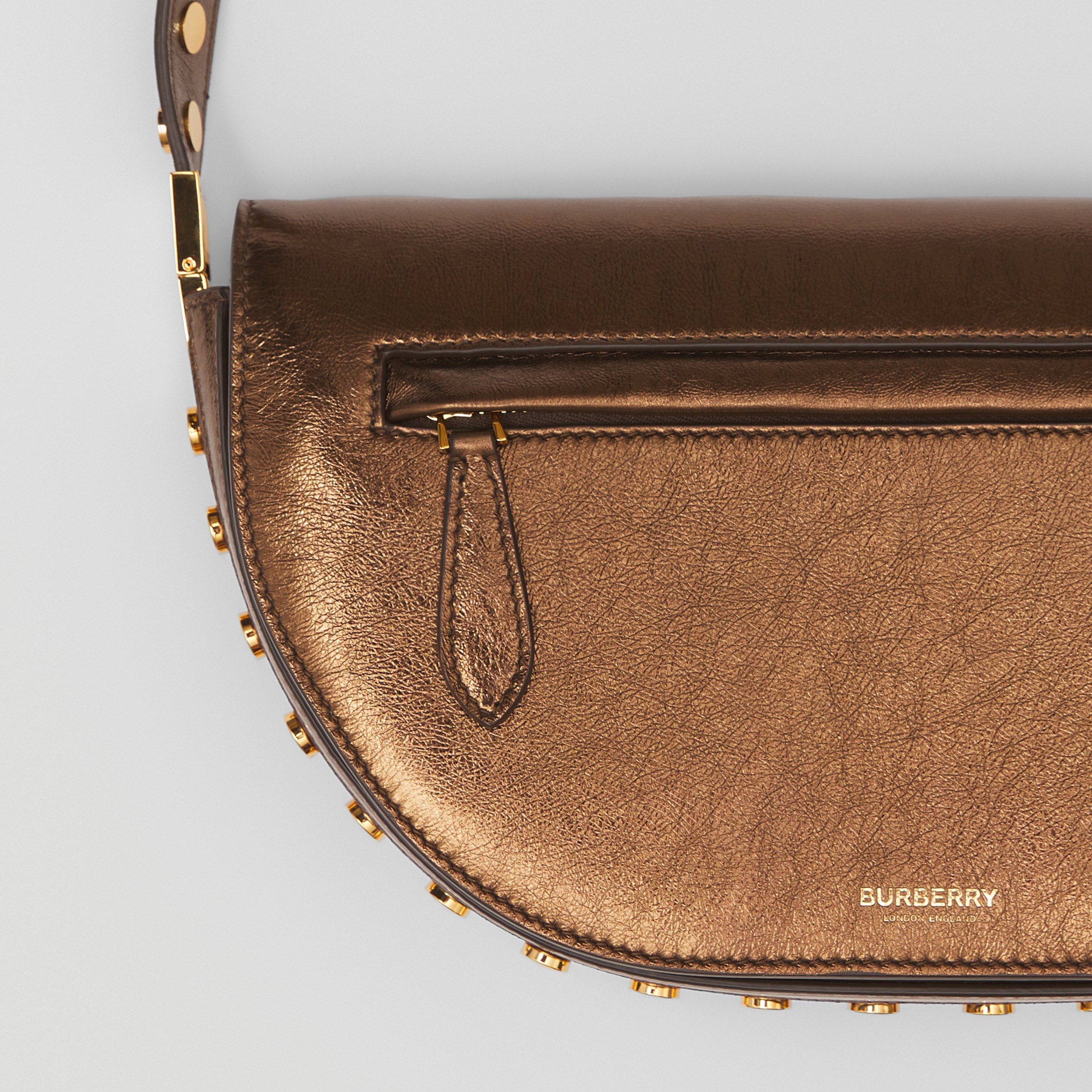 Small Metallic Leather Olympia Bag in Bronze - Women | Burberry® Official - 2