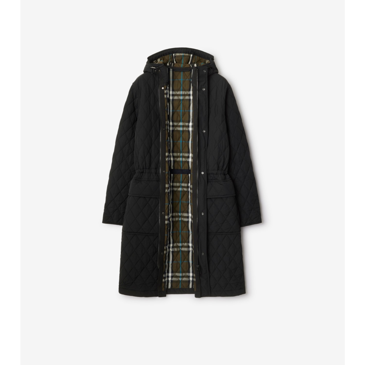 Quilted Nylon Parka in Black snug Women Burberry Official