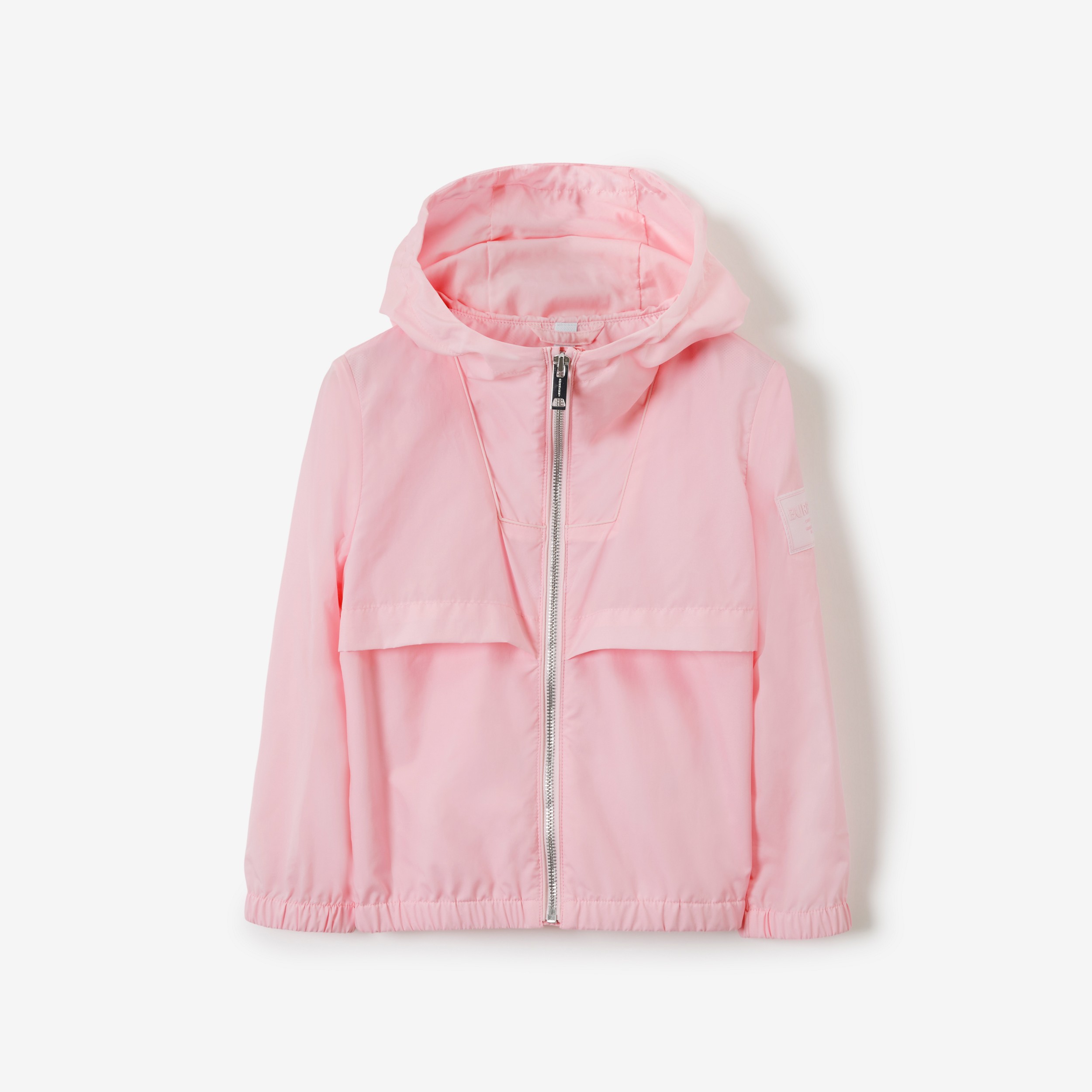 Horseferry Motif Nylon Blend Hooded Jacket in Pale Candy Pink | Burberry® Official - 1