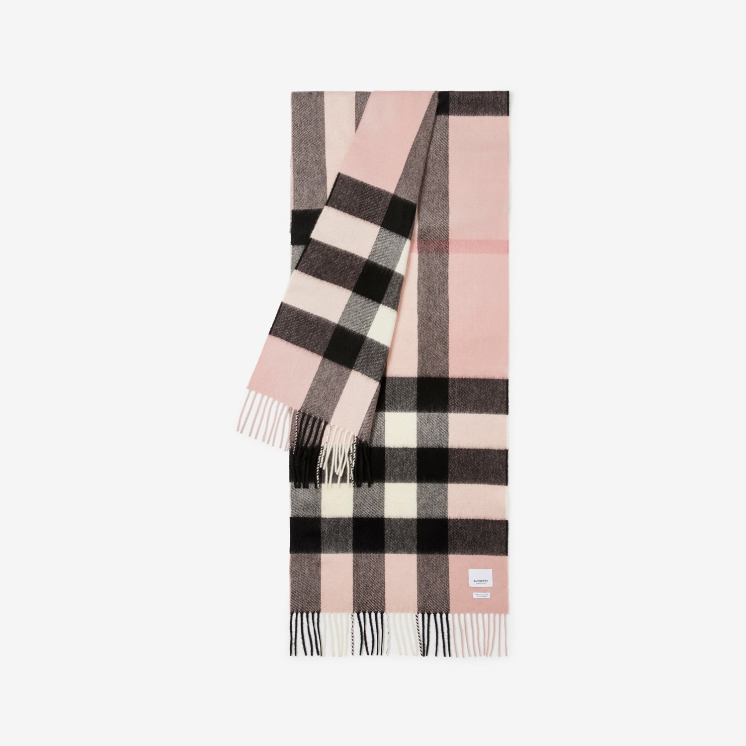 格纹羊绒围巾 (烟熏玫瑰色) | Burberry® 博柏利官网