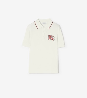 Burberry ハートナイト コットンポロシャツ (チョークホワイト) - ウィメンズ | Burberry®公式サイト