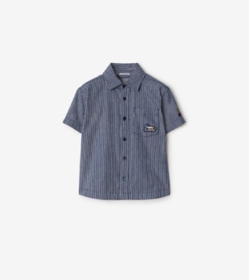 ストライプ デニムシャツ (ダークネイビー) | Burberry®公式サイト