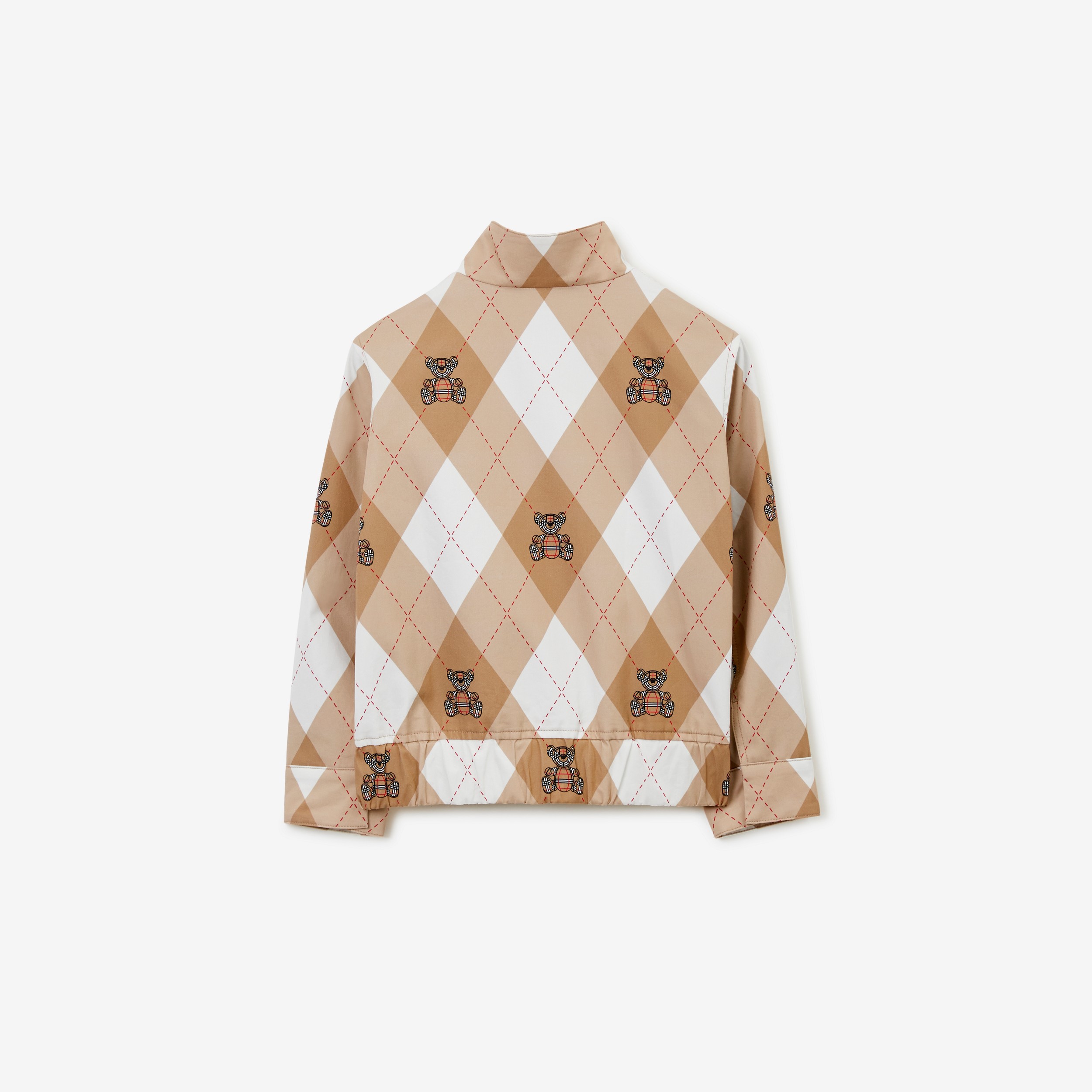 Thomas Bear Argyle Print Cotton Jacket in Soft Fawn | Burberry® Official - 2