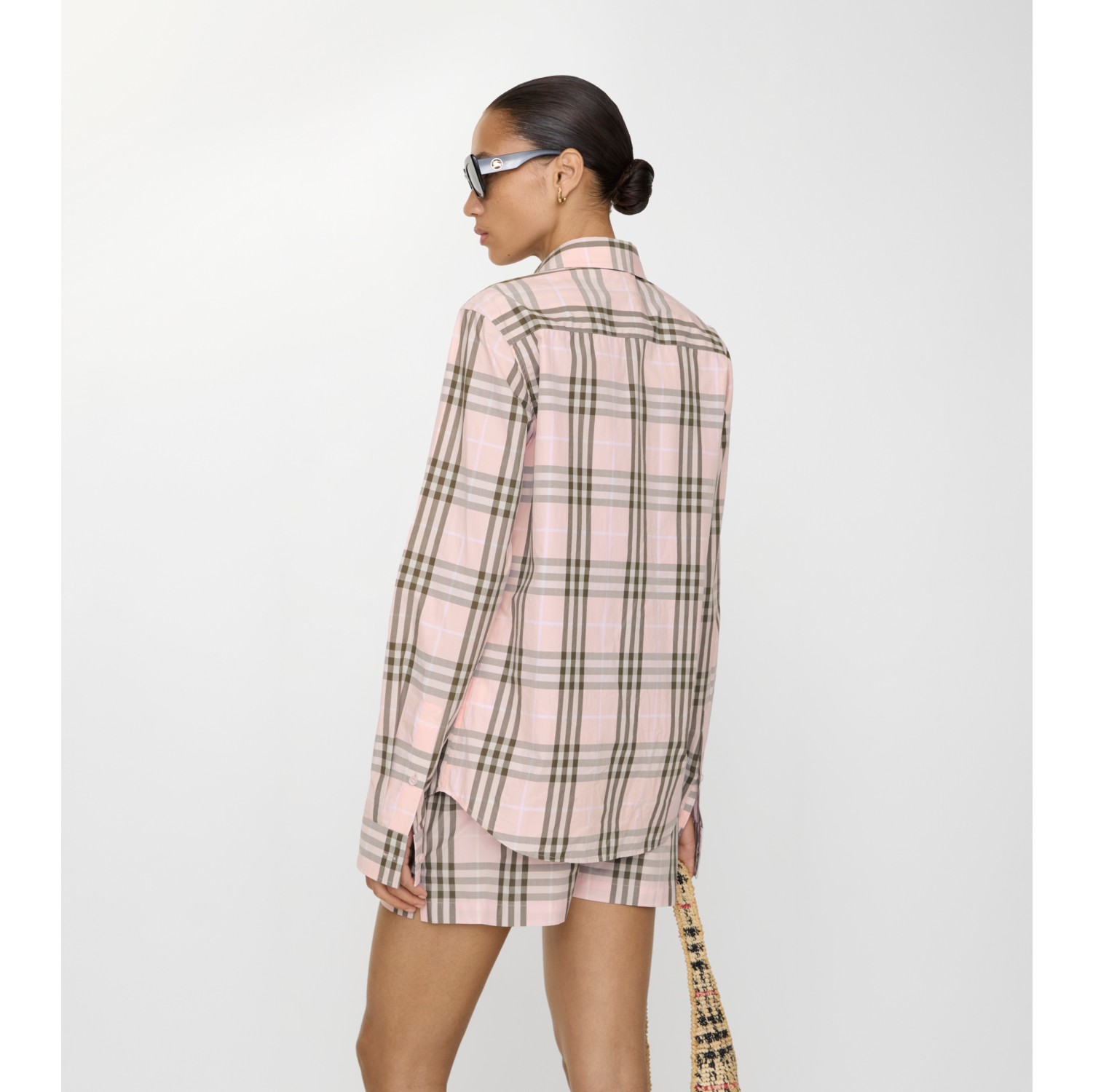Regular Fit Check Cotton Shirt in Mallow pink - Women | Burberry® Official