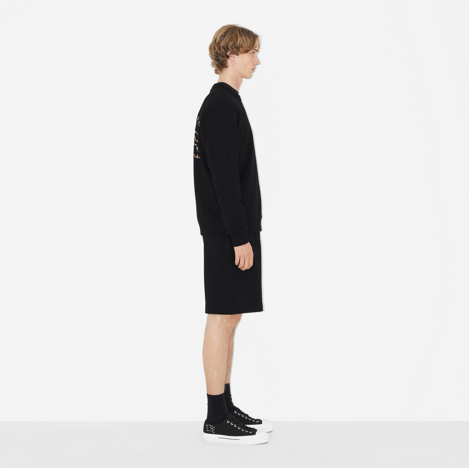 チェックEKD コットンスウェットシャツ (ブラック) - メンズ | Burberry®公式サイト