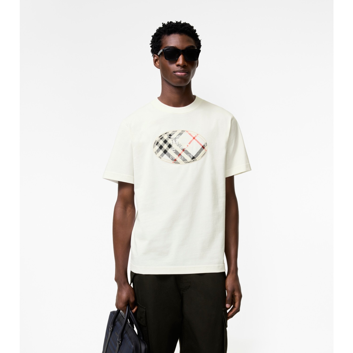 Check Knight Stamp Cotton T-shirt