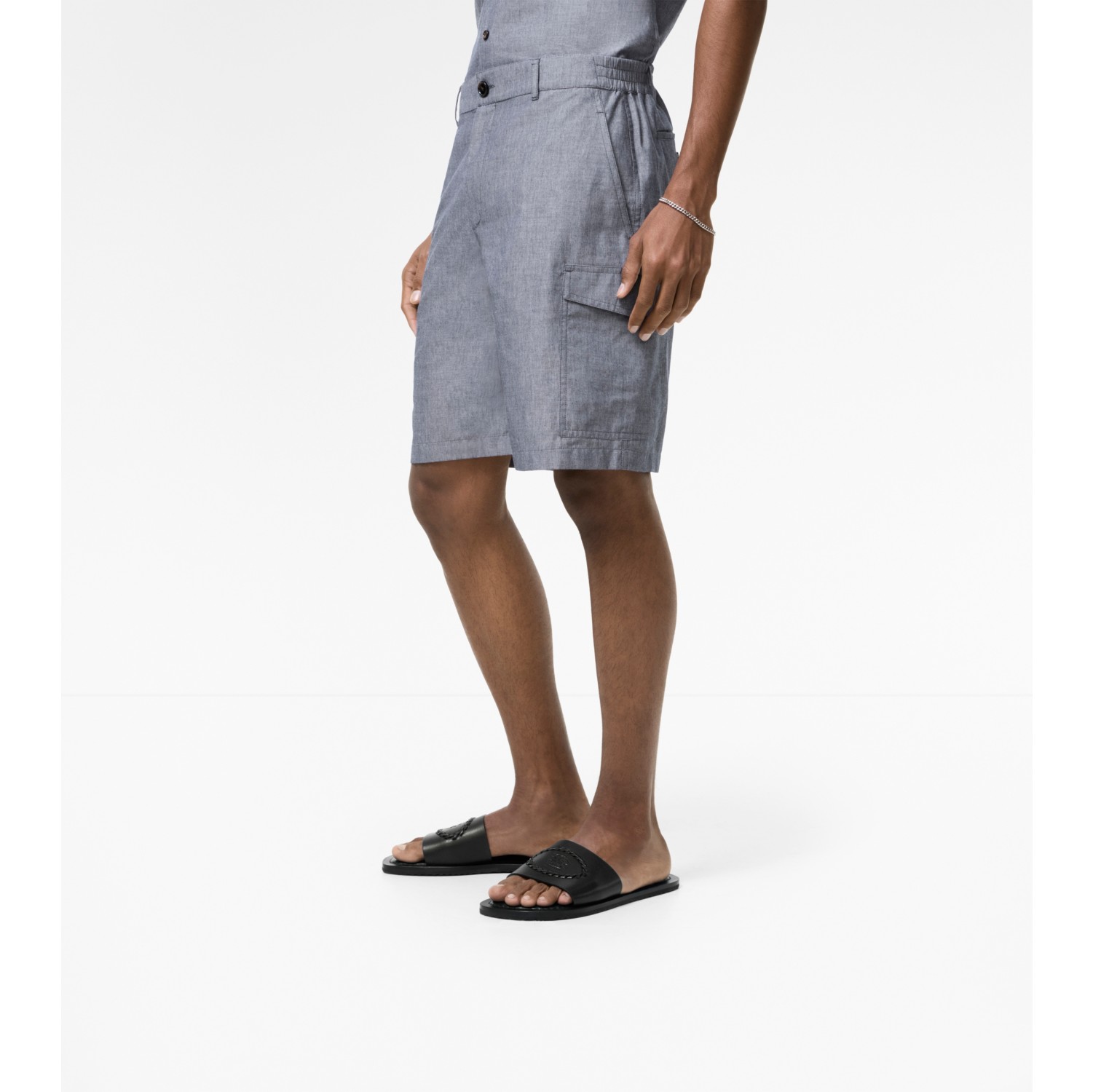 Chambray Cargo Shorts