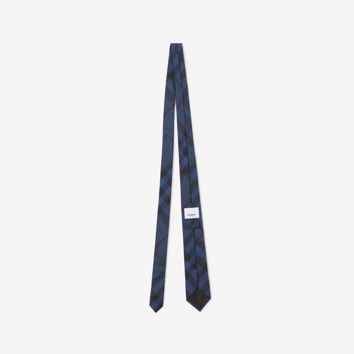格纹丝质领带 (深海军蓝) - 男士 | Burberry® 博柏利官网