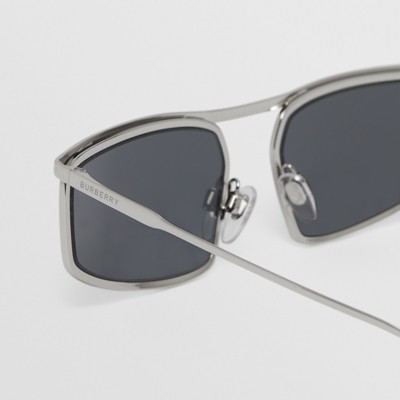 Burberry check arm aviator sunglasses online