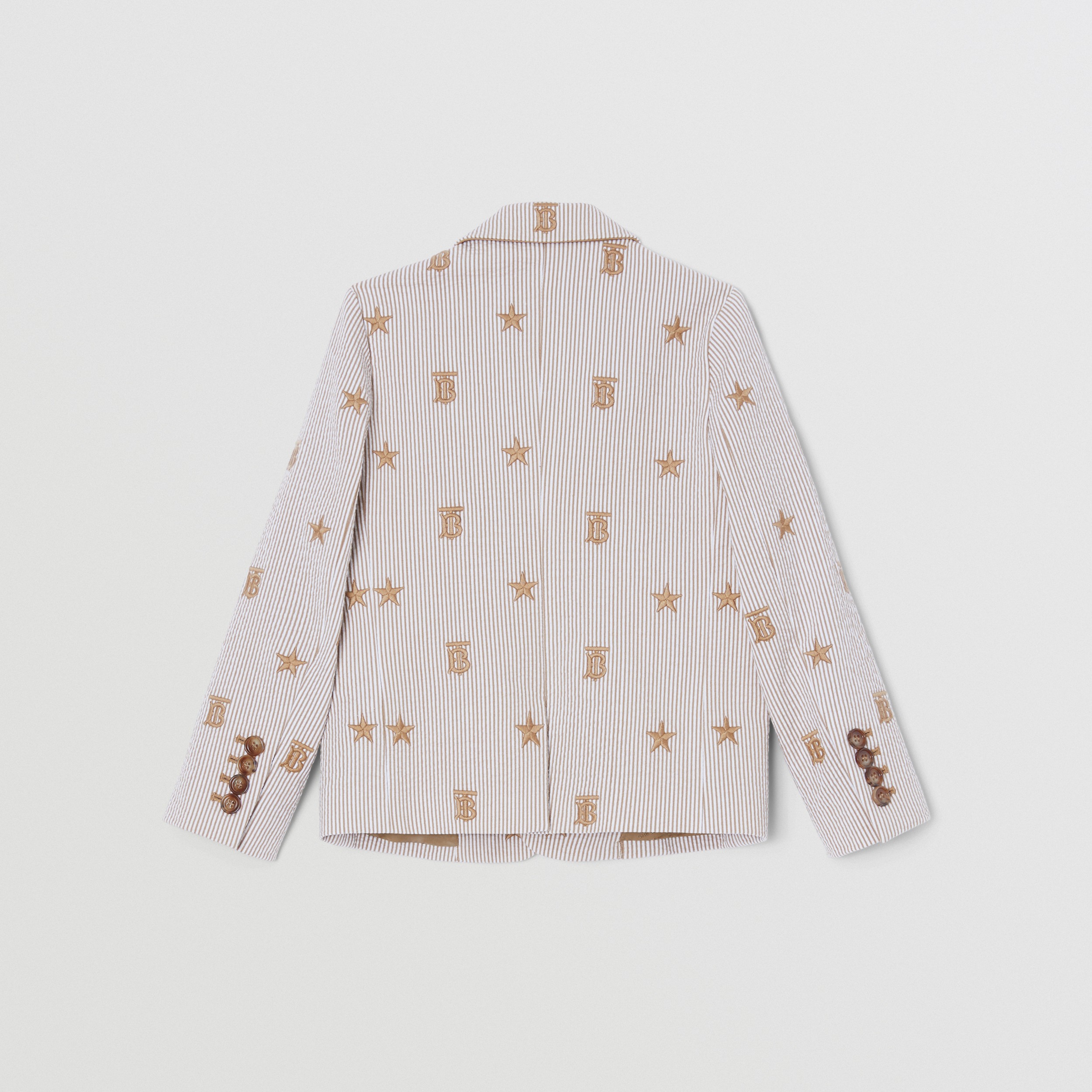 Star and Monogram Motif Cotton Blend Blazer in Soft Fawn | Burberry® Official - 3