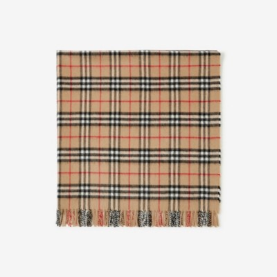 Burberry Childrens Check Cashmere Baby Blanket In Brown