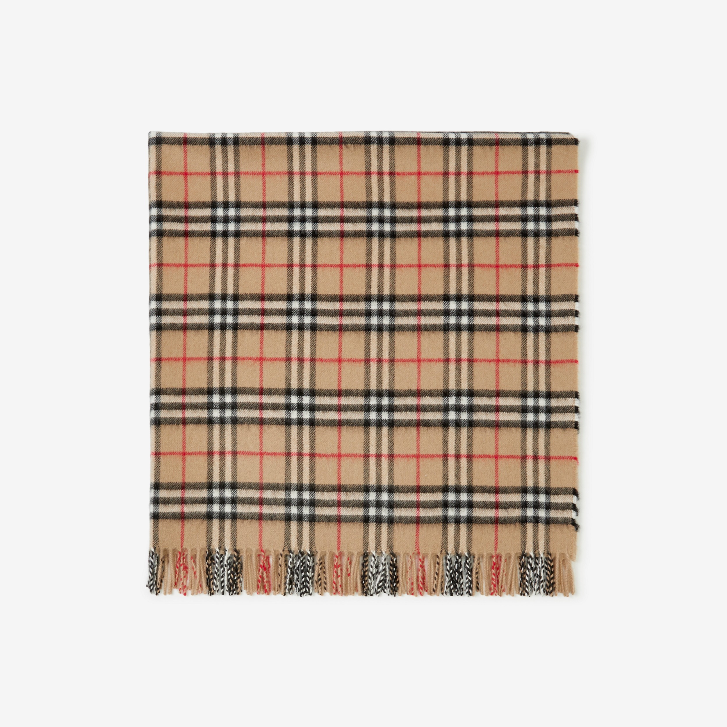 Check Cashmere Baby Blanket in Archive Beige - Children | Burberry® Official - 1