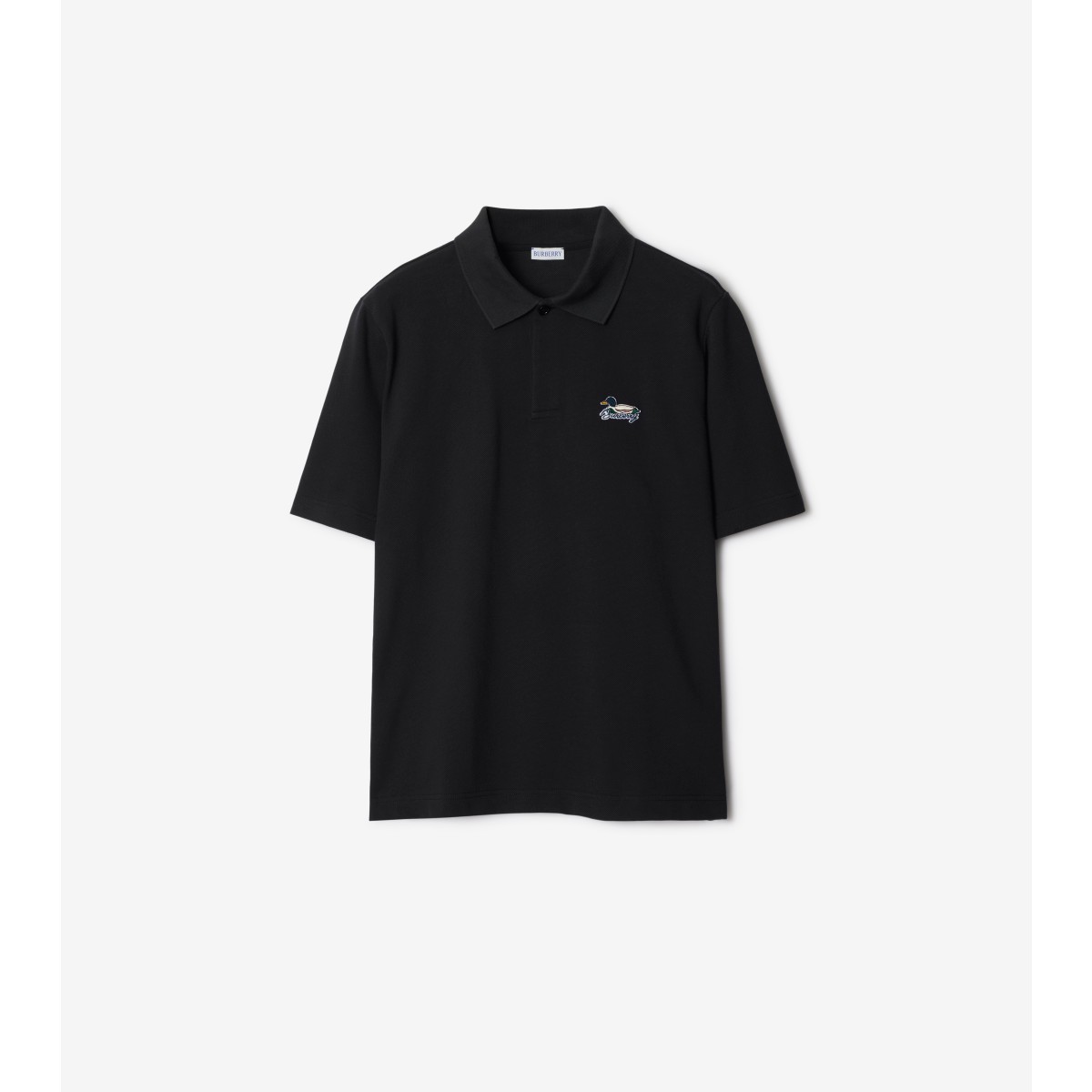 Shop Burberry Cotton Polo Shirt In Black