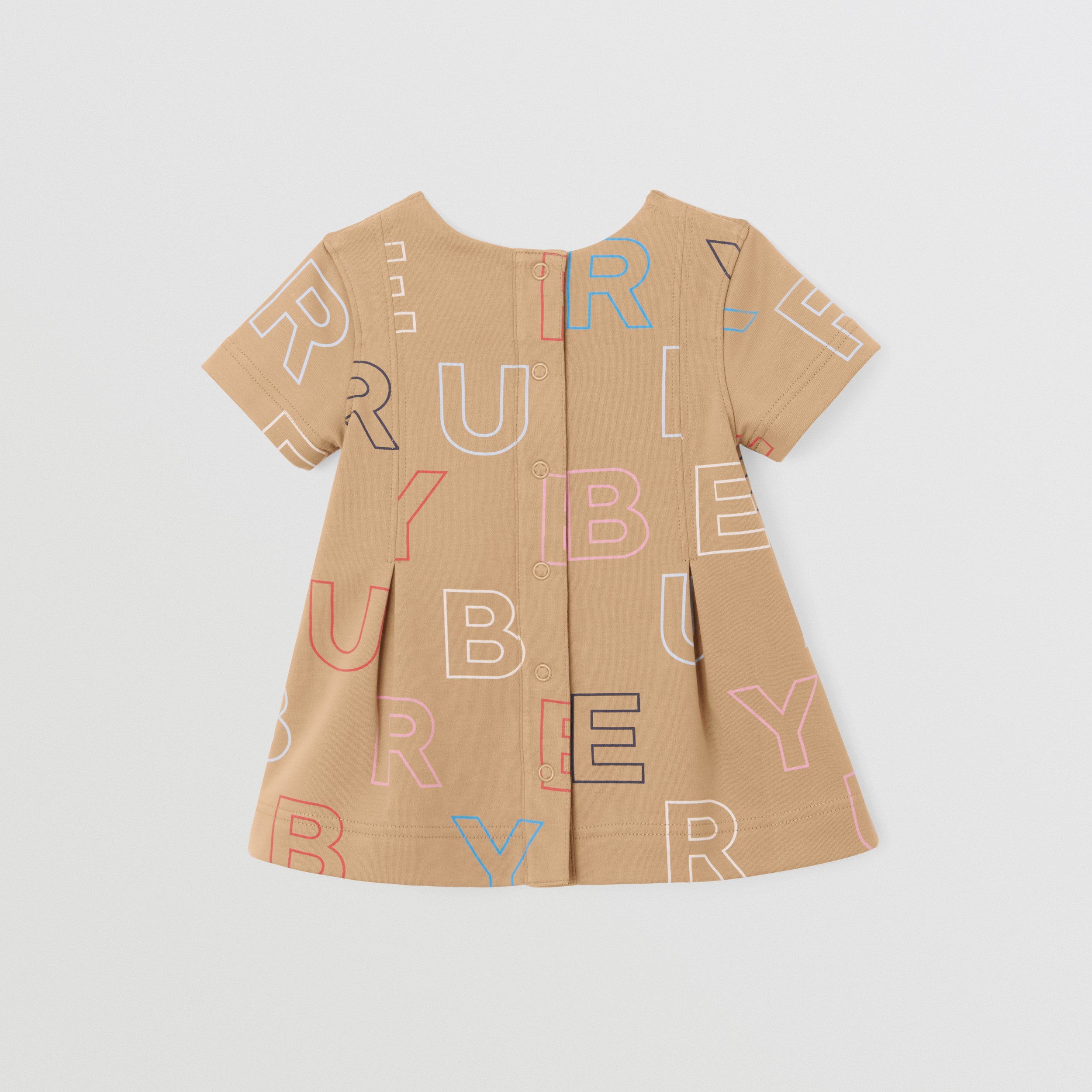 Logo Print Pleated Dress with Bloomers – Online Exclusive in Archive Beige - Children | Burberry® Official - 3