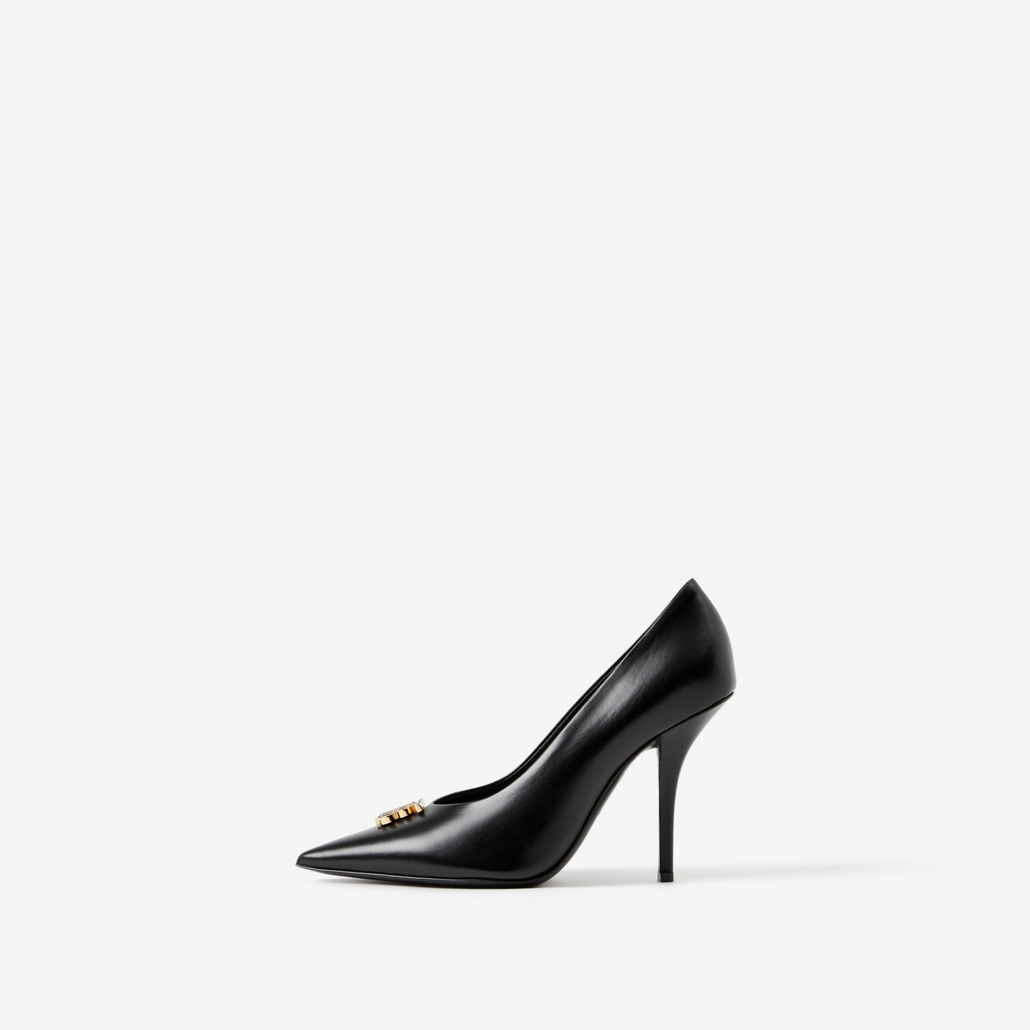 Monogram Motif Leather Point-toe Pumps in Black - Women | Burberry® Official
