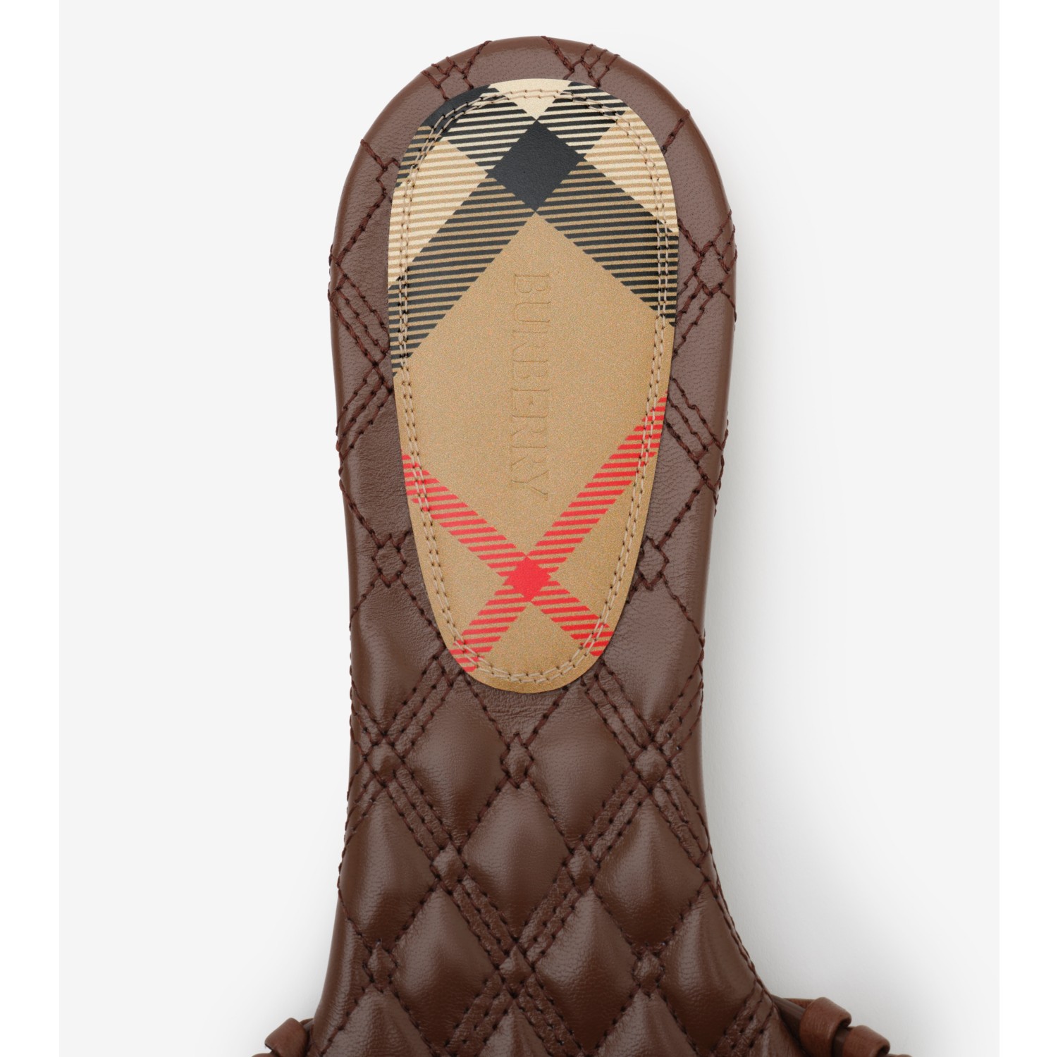 Leather Knight Stamp Slides​ in Saddle brown - Women | Burberry® Official