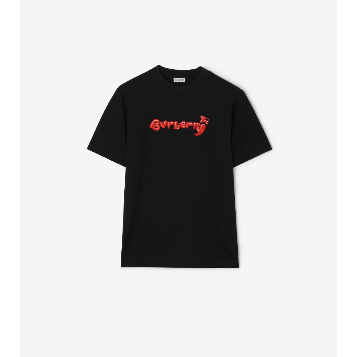 Embroidered Heart Logo Cotton T-shirt