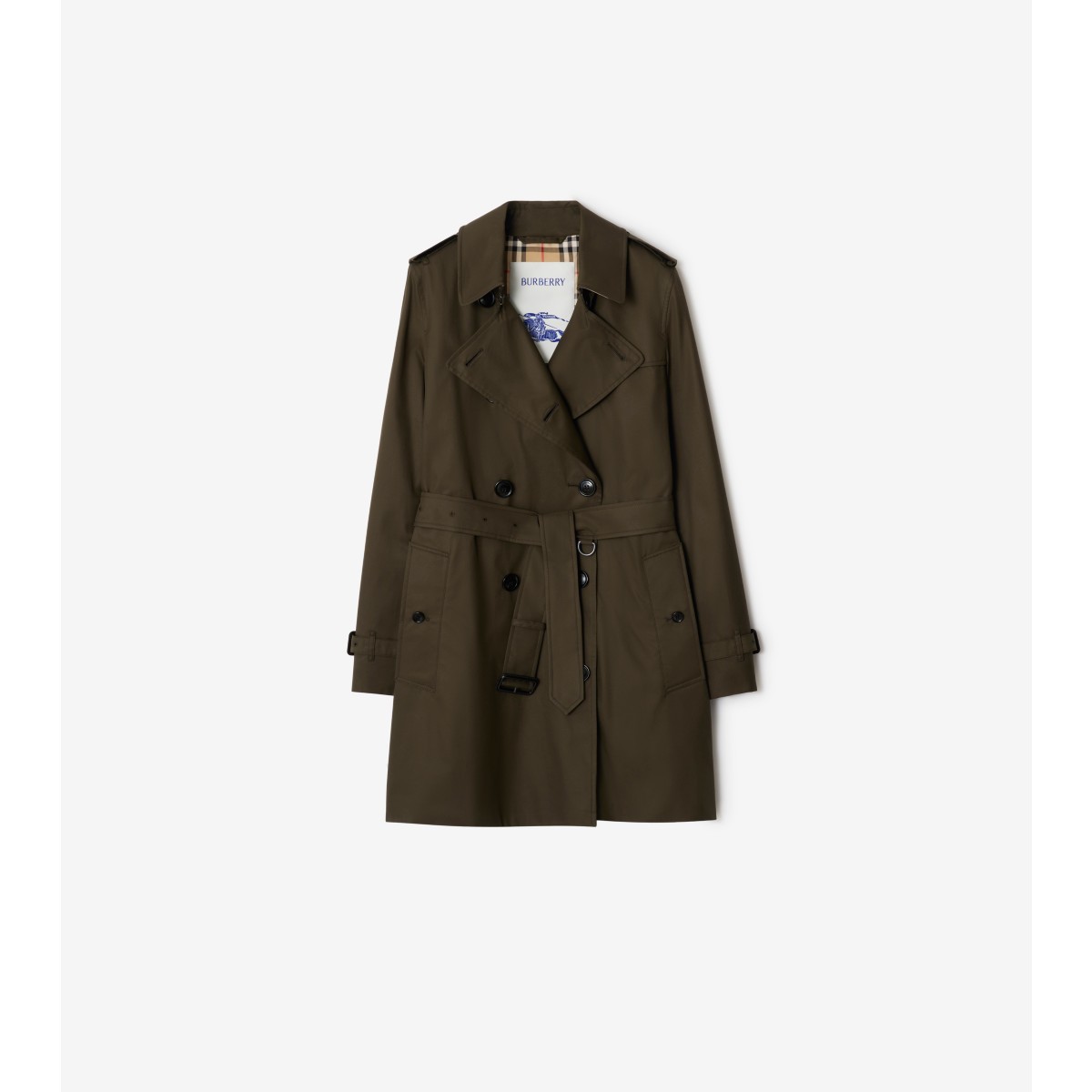  Check Short Tropical Gabardine Kensington Trench Coat