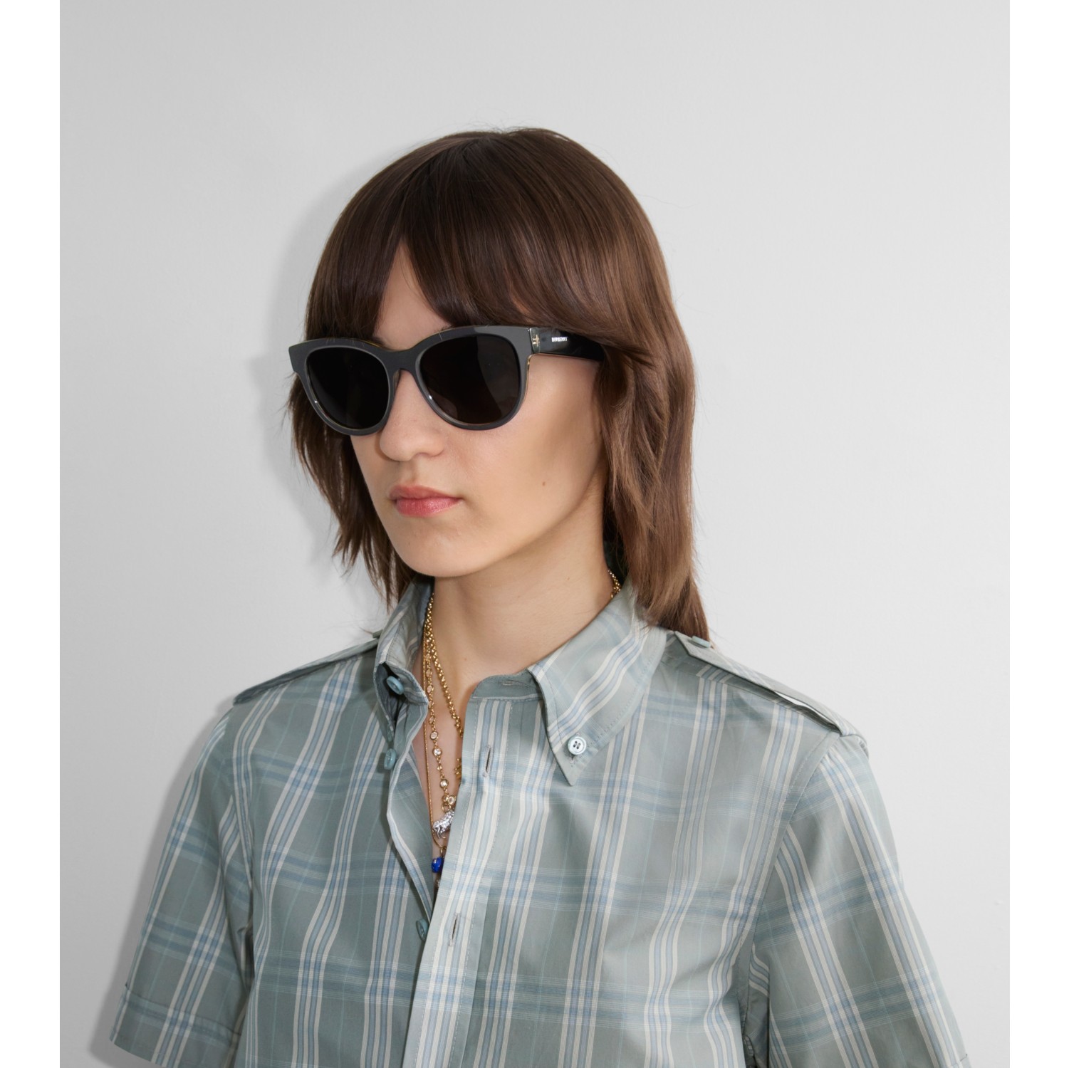 Check Round Sunglasses