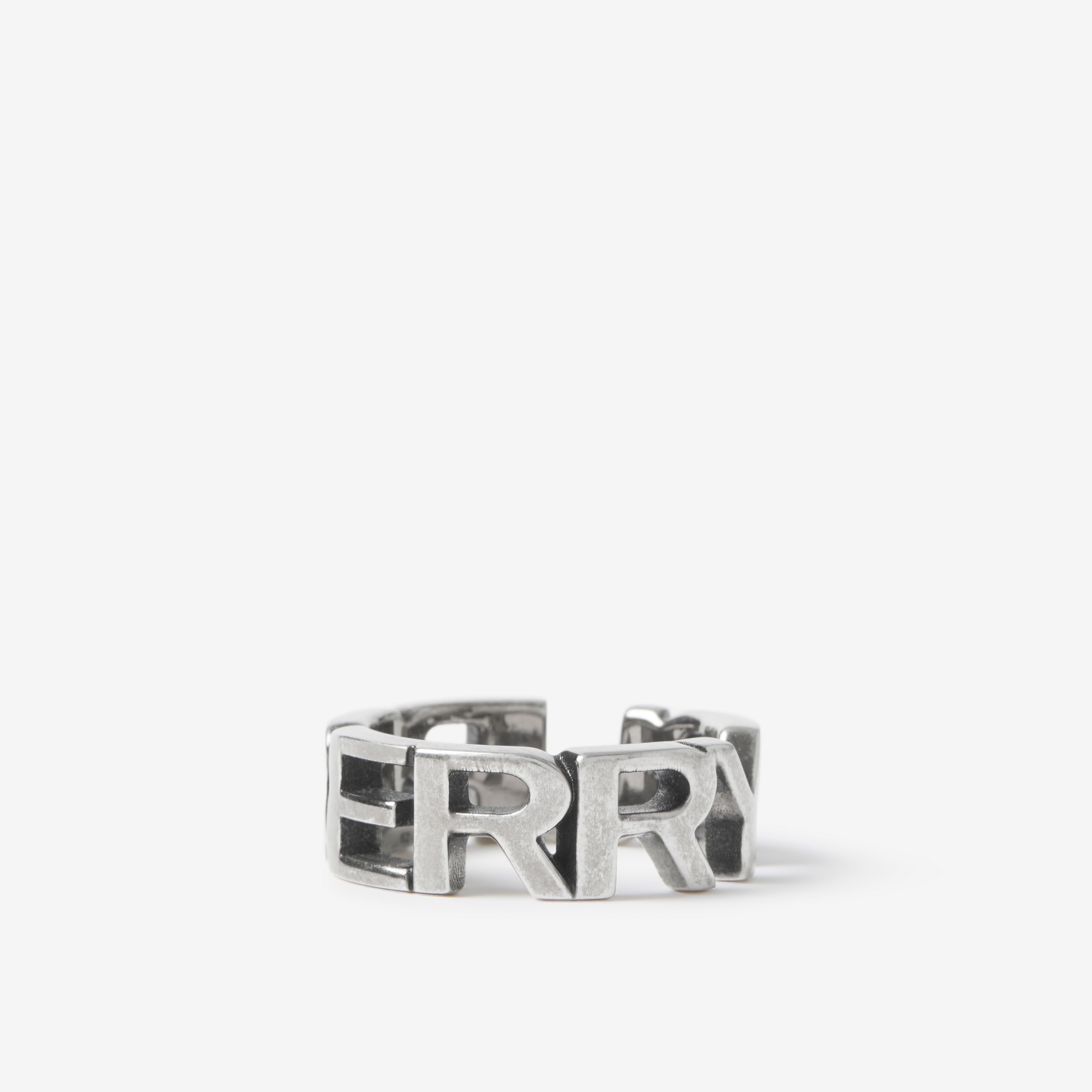 Palladium-plated Logo Ring in Vintage Steel - Men | Burberry® Official - 2