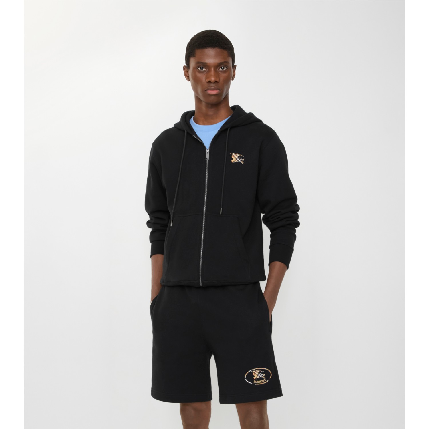 Check Knight Stamp Cotton Shorts - thumbnail 2