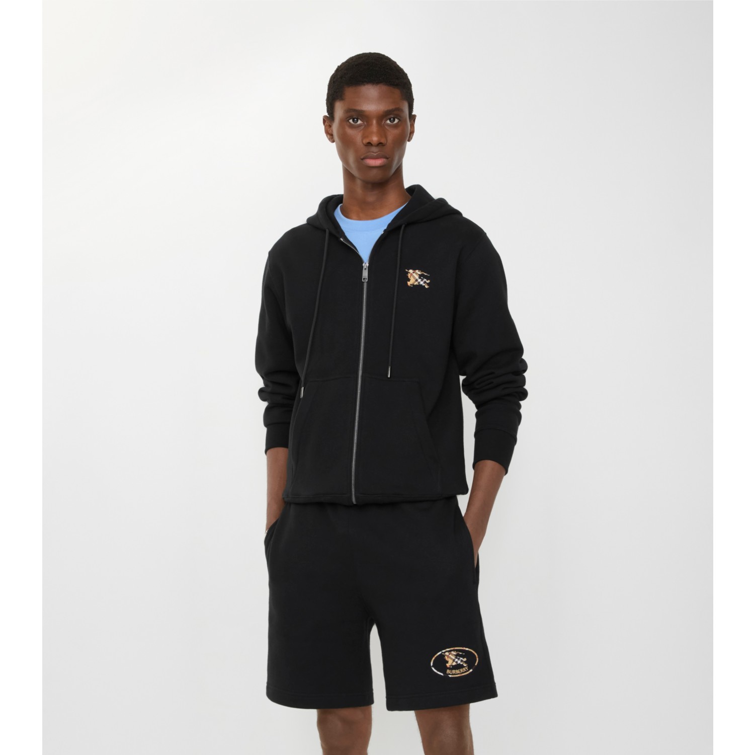 Check Knight Stamp Cotton Shorts